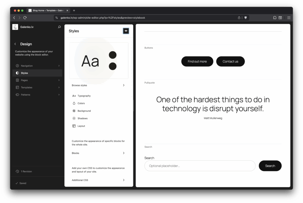 Twenty Twenty-Five design editor